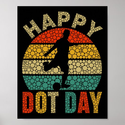 Retro-Fußballspieler Polka Dot Kunststudent Happy  Poster (Vorne)