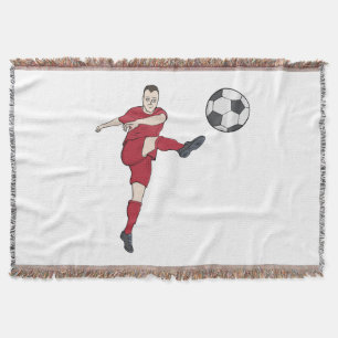Retro-Fußballspieler tritt Ball Volley Aktion Gra Decke