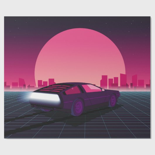 Retro future. 80s style sci-fi background with sup geschenkpapier (Flach)