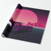Retro future. 80s style sci-fi background with sup geschenkpapier (Ungerollt)