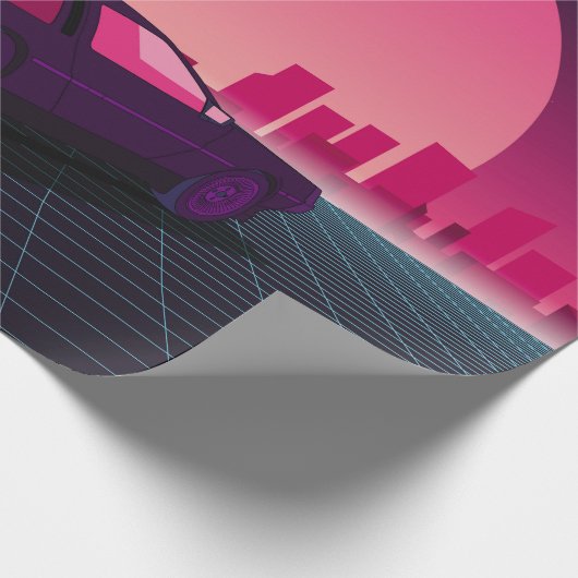 Retro future. 80s style sci-fi background with sup geschenkpapier (Ecke)