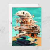 Retro Future Cars Cinematic Auto Postkarten (Vorne/Hinten)
