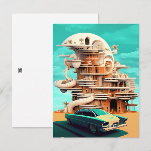 Retro Future Cars Cinematic Auto Postkarten (Vorne/Hinten)