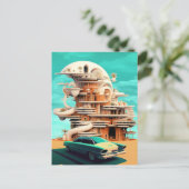 Retro Future Cars Cinematic Auto Postkarten (Stehend Vorderseite)