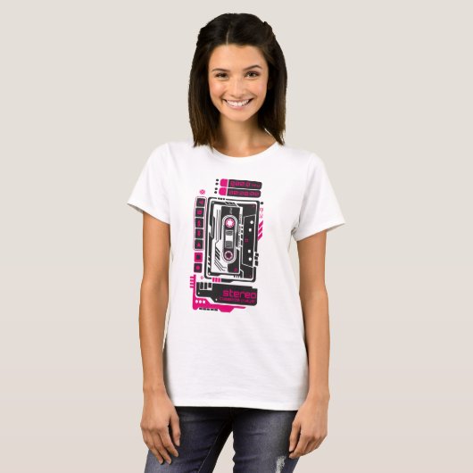 Retro Future Cassette Player T-Shirt (Vorne ganz)