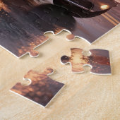 Retro Future City Cruiser bei Dämmerung Puzzle (Seite)