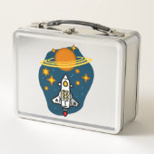 Retro Future Destination Saturn Metall Brotdose (Vorderseite)