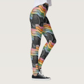 Retro Future Disco Regenbogenstreifen Leggings (Rechts)