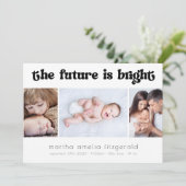 Retro Future is Bright Birth Ankündigung (Stehend Vorderseite)