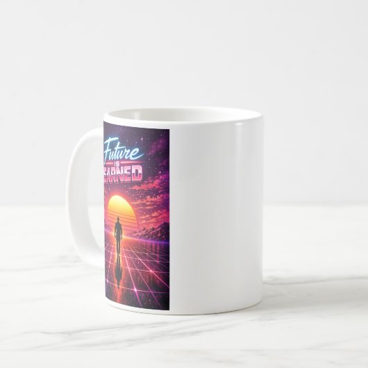 Retro Future Motivation Poster Kaffeetasse (Vorderseite Links)