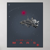 Retro Future Willkommen in den Mars Poster (Vorne)