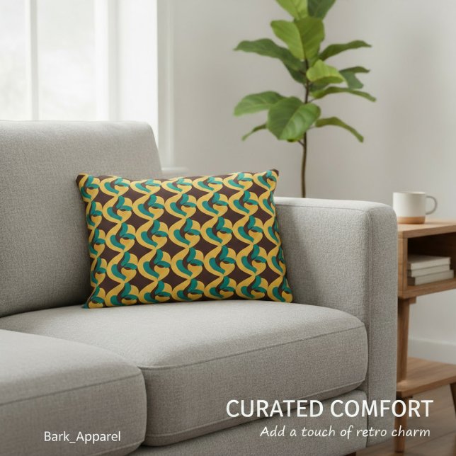 Retro Futurism Waves Muster Dekokissen (Von Creator hochgeladen)