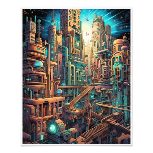 Retro Futurismus Art Foto Print (Vorne)