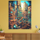 Retro Futurismus Art Leinwand (Insitu (Wohnzimmer))
