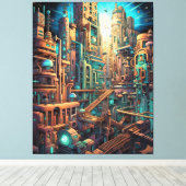 Retro Futurismus Art Leinwand (Insitu (Holzboden))