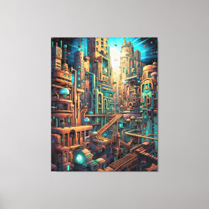 Retro Futurismus Art Leinwand
