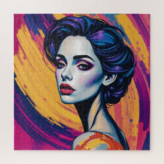 Retro Futurismus Beauty Puzzle (Vertikal)