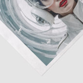 Retro-Futurismus, Cyber-Frau in Weiß Seidenpapier (Ausschnitt)