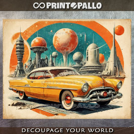 Retro Futurismus der 1950er Jahre: futuristisches  Seidenpapier