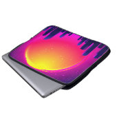 Retro Futurismus. futuristische Synth-Wave-Illustr Laptopschutzhülle (Vorne Knopf)