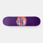 Retro Futurismus Modernes Automobil Synth Wave Nig Skateboard (Horizontal)
