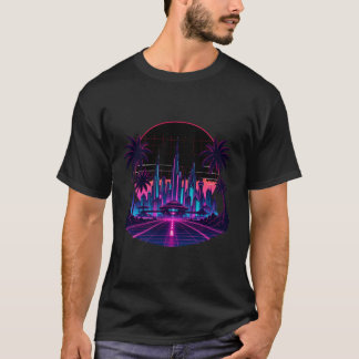 Retro-Futurismus Neon Synthwave T-Shirt