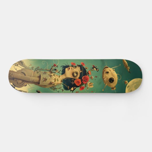 Retro-futurist Fantasy Wall Skateboard (Horizontal)