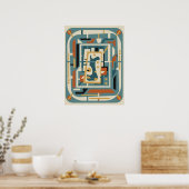 Retro-Futurist Mid-Century-Modern Poster (Küche)