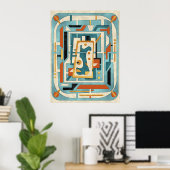 Retro-Futurist Mid-Century-Modern Poster (Heimbüro)