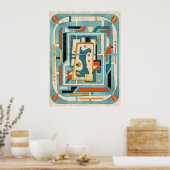 Retro-Futurist Mid-Century-Modern Poster (Küche)