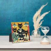Retro Futuristic Black Cat Martini Club Fotoplatte (InSitu)
