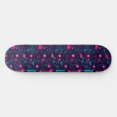 Retro Futuristic Circuit Board  Skateboard (Horizontal)