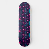 Retro Futuristic Circuit Board  Skateboard (Vorderseite)