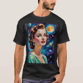 Retro Futuristic Cosmic Beauty Art T-Shirt (Vorderseite)