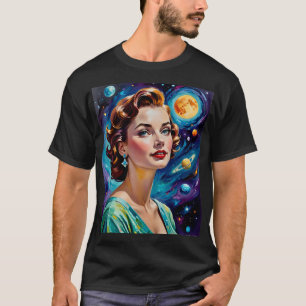 Retro Futuristic Cosmic Beauty Art T-Shirt