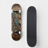 Retro-Futuristic Cybernetic Driftwood Fusion 2026 Skateboard (Vorderseite)