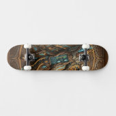 Retro-Futuristic Cybernetic Driftwood Fusion 2026 Skateboard (Horizontal)