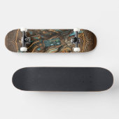 Retro-Futuristic Cybernetic Driftwood Fusion 2026 Skateboard (Horizontal)