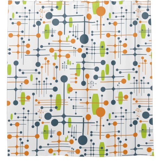 Retro Futuristic Duschvorhang (Vorderseite)