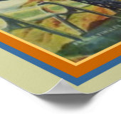 Retro Futuristic Flying Fish Passagier Missile Poster (Ecke)