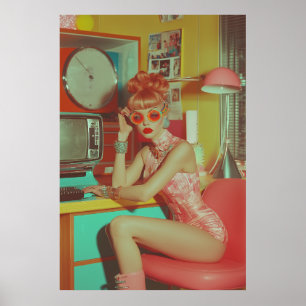Retro Futuristic Glam Ästhetik Poster