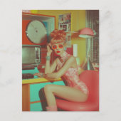 Retro Futuristic Glam Ästhetik Postkarte (Vorderseite)