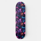 Retro Futuristic Glowing Circuit Board Skateboard (Vorderseite)