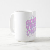 Retro Futuristic Good Vibes Design – Y2K Aesthetic Kaffeetasse (Vorderseite Links)