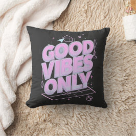 Retro Futuristic Good Vibes Design – Y2K Aesthetic Kissen