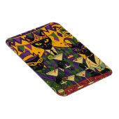 Retro Futuristic Mardi Gras Black Cat Martini Club Magnet (Rechte Seite)
