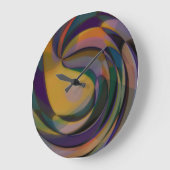 Retro Futuristic Radial Swirve Waves Art Muster Große Wanduhr (Winkel)