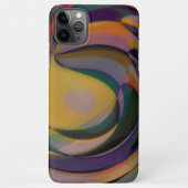 Retro Futuristic Radial Swirve Waves Art Muster iPhone Hülle (Rückseite)