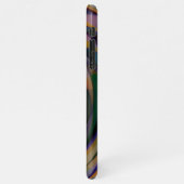 Retro Futuristic Radial Swirve Waves Art Muster iPhone Hülle (Linke Seite)
