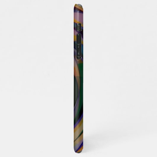 Retro Futuristic Radial Swirve Waves Art Muster iPhone Hülle (Linke Seite)